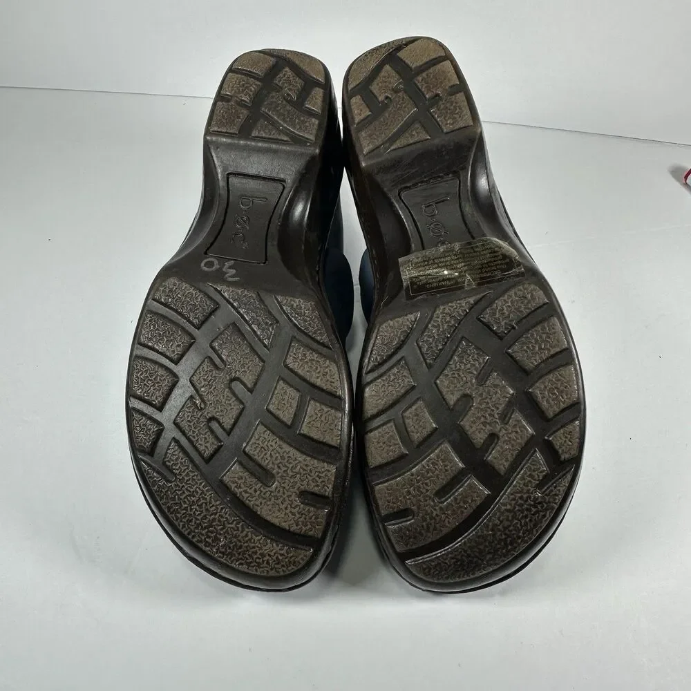 BOC Born Concept Peggy Womens Taupe Suede Slip On Wedge Clog Shoes Size 7